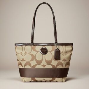 Coach Signature Stripe Tote